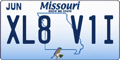 MO license plate XL8V1I