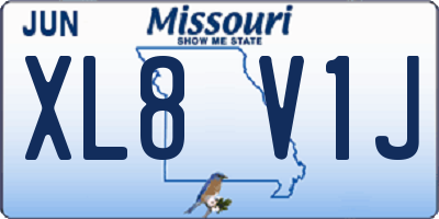 MO license plate XL8V1J