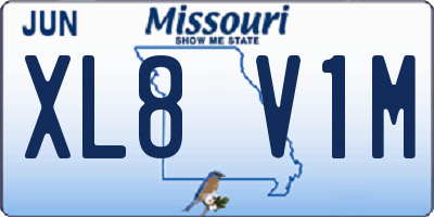 MO license plate XL8V1M