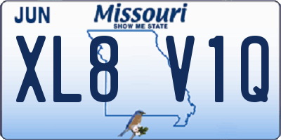 MO license plate XL8V1Q