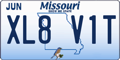 MO license plate XL8V1T