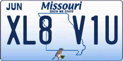 MO license plate XL8V1U