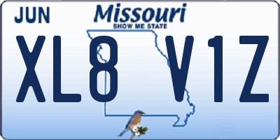 MO license plate XL8V1Z