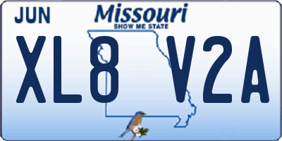 MO license plate XL8V2A