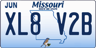 MO license plate XL8V2B