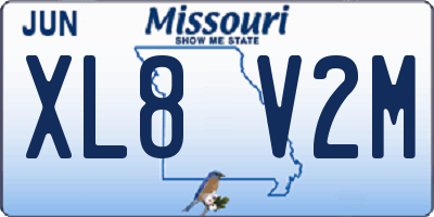 MO license plate XL8V2M