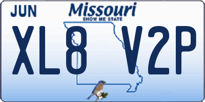 MO license plate XL8V2P