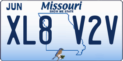 MO license plate XL8V2V