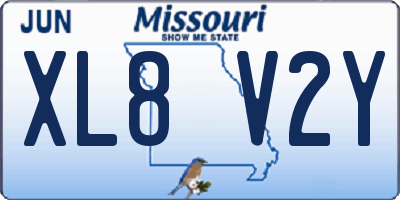MO license plate XL8V2Y