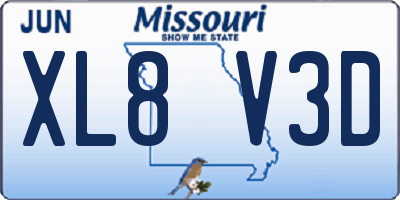 MO license plate XL8V3D
