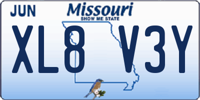 MO license plate XL8V3Y
