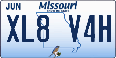 MO license plate XL8V4H