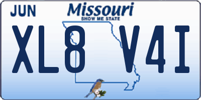 MO license plate XL8V4I