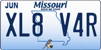 MO license plate XL8V4R