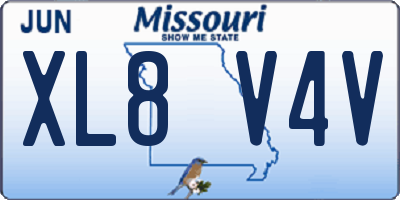 MO license plate XL8V4V