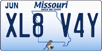 MO license plate XL8V4Y