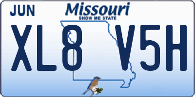 MO license plate XL8V5H