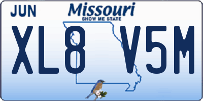 MO license plate XL8V5M