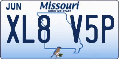 MO license plate XL8V5P