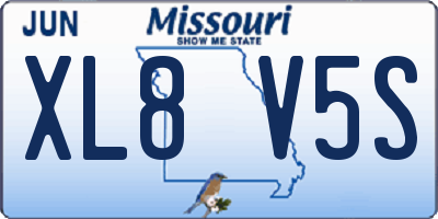 MO license plate XL8V5S