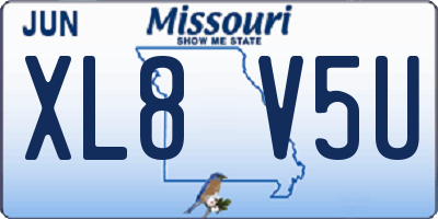 MO license plate XL8V5U