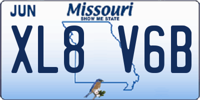 MO license plate XL8V6B