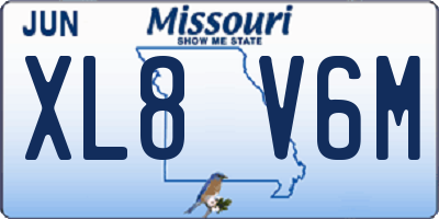 MO license plate XL8V6M
