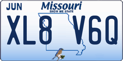 MO license plate XL8V6Q
