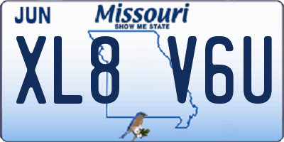 MO license plate XL8V6U