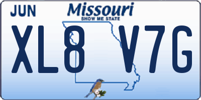 MO license plate XL8V7G