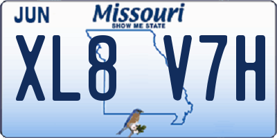 MO license plate XL8V7H