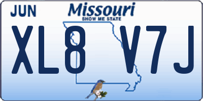 MO license plate XL8V7J