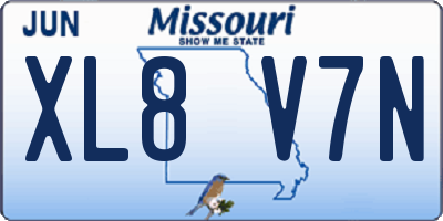 MO license plate XL8V7N