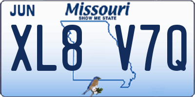 MO license plate XL8V7Q