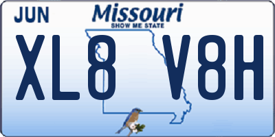 MO license plate XL8V8H