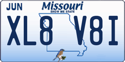 MO license plate XL8V8I
