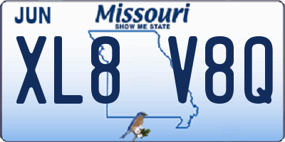 MO license plate XL8V8Q