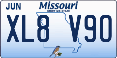 MO license plate XL8V9O