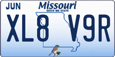 MO license plate XL8V9R