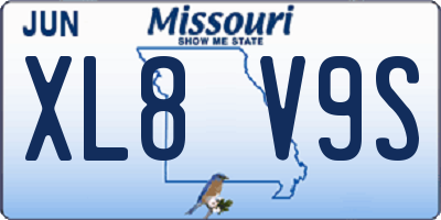 MO license plate XL8V9S
