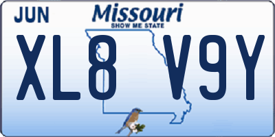 MO license plate XL8V9Y