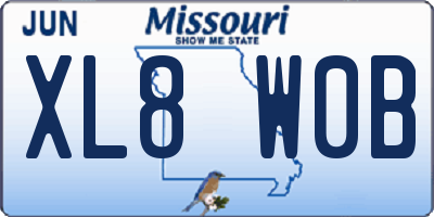 MO license plate XL8W0B