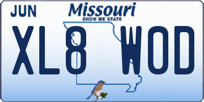 MO license plate XL8W0D