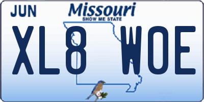 MO license plate XL8W0E