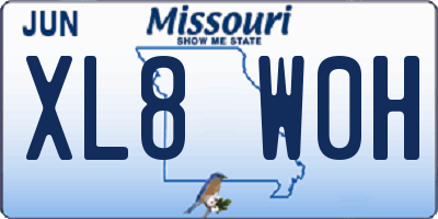 MO license plate XL8W0H