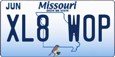 MO license plate XL8W0P