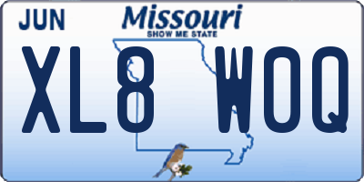 MO license plate XL8W0Q