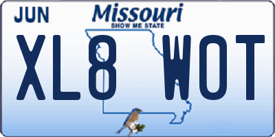 MO license plate XL8W0T