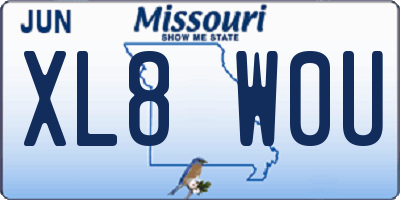 MO license plate XL8W0U