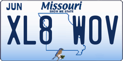 MO license plate XL8W0V